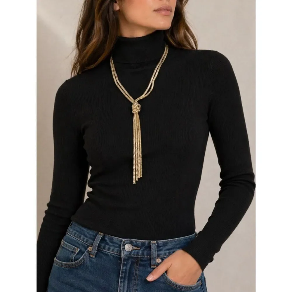 2/$30 HOST PICK!!!Gold Knot Long Chain Necklace